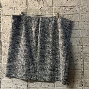 Express High Rise Tweed Mini Skirt Gray Black XL Work Office Career